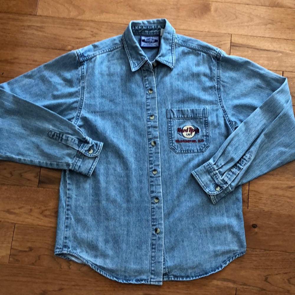 Hard Rock Denim shirt - pristine condition! Large